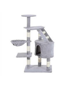 PawHut Cat Tree for Indoor Cats Kitten Scratching Post Scratch Scratcher Climb Activity Center Play House Pet Furniture 125cm (G