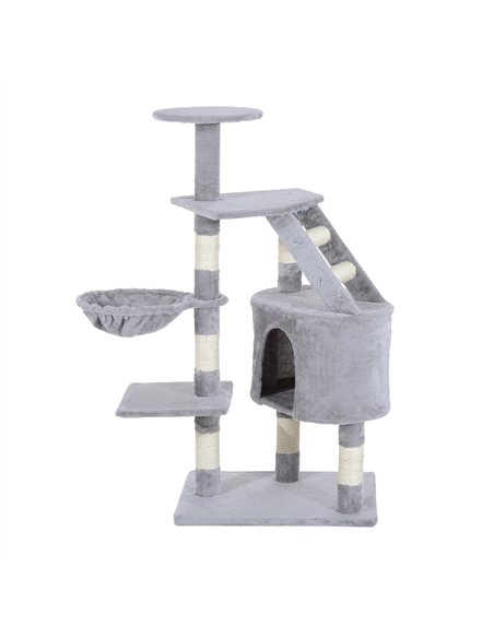 PawHut Cat Tree for Indoor Cats Kitten Scratching Post Scratch Scratcher Climb Activity Center Play House Pet Furniture 125cm (G - pic 147692 | FastDaddyshop