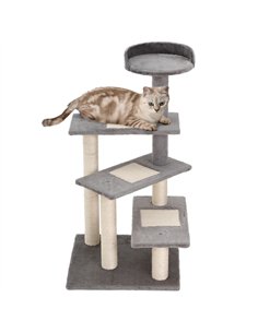 PawHut 100 cm Cat Tree for Indoor Cats Kitten Scratch Scratching Post Climbing Tower Activity Centre Grey