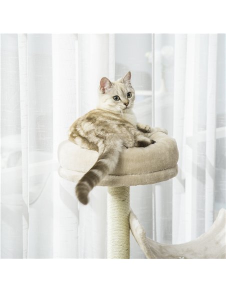 PawHut Cat Tree for Indoor Cats Kitten Pet Scratching Post Perch Activity Center Scratcher Climb Post Play House Arch with Tunne - pic 147735 | FastDaddyshop