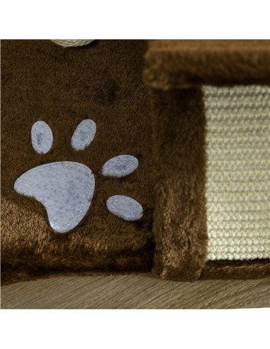 PawHut Cat Tree, Cat Tower for Kittens with Rotatable Top Bar, Sisal Scratching Post, Tunnel, Dangling Balls - Brown