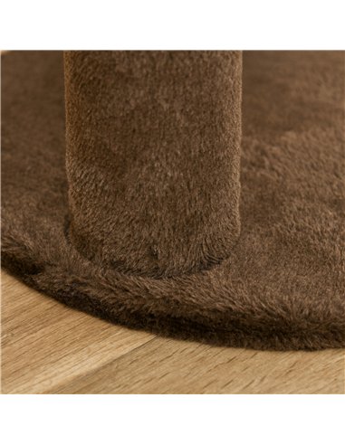 PawHut 65cm Cat Tree, Cat Tower for Kittens, Small Cat Condo with Sisal Scratching Posts, Hanging Rope, Perches - Brown