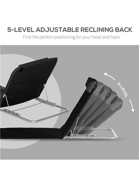 Outsunny Set of 2 Foldable Garden Beach Chair Mat, Sun Lounger Seats with Carry Bag, Black - pic 14776 | FastDaddyshop