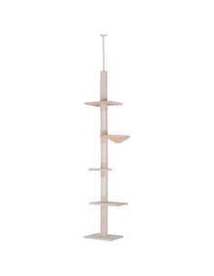 PawHut Floor to Ceiling Cat Tree for Indoor Cats 5-Tier Kitty Tower Climbing Activity Center Scratching Post Adjustable Height 2