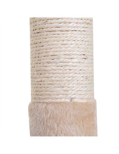 PawHut Cat Scratch Post with Bed Cat Tree for Indoor Cats Sisal Scratching Posts Hammock Kitty Activity Centre Beige