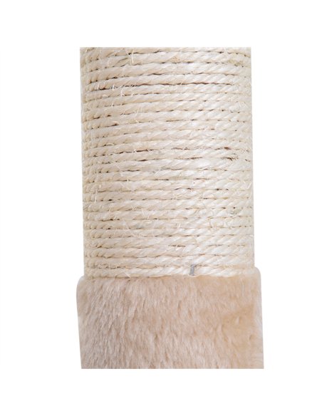 PawHut Cat Scratch Post with Bed Cat Tree for Indoor Cats Sisal Scratching Posts Hammock Kitty Activity Centre Beige - pic 147790 | FastDaddyshop