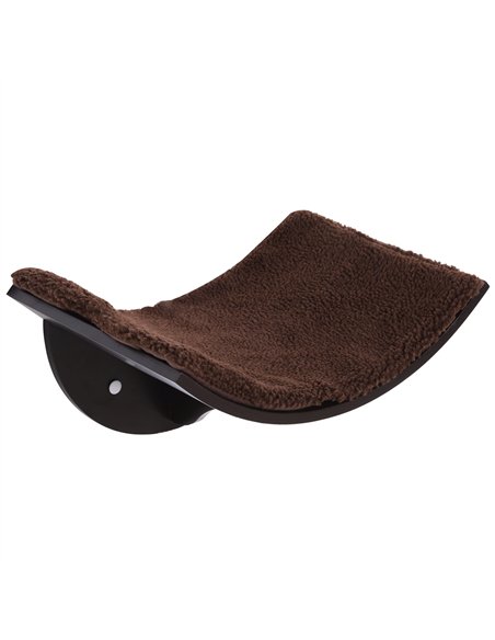 PawHut Wood Cat Shelves Wall-Mounted Shelter Curved Kitten Bed Cat Perch Climber Cat Furniture 41 x 28 x 21cm Brown - pic 147791 | FastDaddyshop