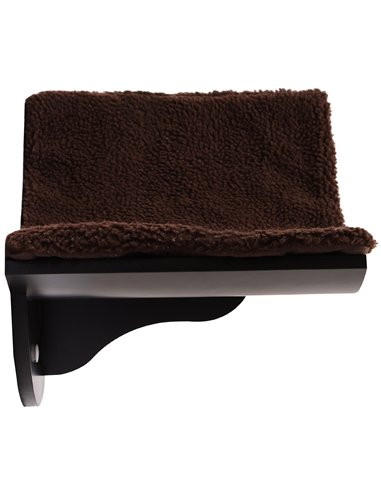 PawHut Wood Cat Shelves Wall-Mounted Shelter Curved Kitten Bed Cat Perch Climber Cat Furniture 41 x 28 x 21cm Brown