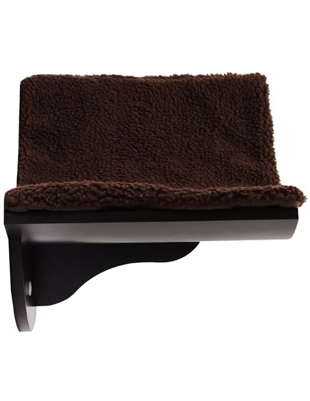 PawHut Wood Cat Shelves Wall-Mounted Shelter Curved Kitten Bed Cat Perch Climber Cat Furniture 41 x 28 x 21cm Brown - pic 147798 | FastDaddyshop