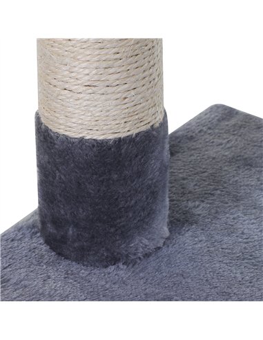 PawHut Cat Scratch Post with Bed Cat Tree for Indoor Cats Sisal Scratching Posts Hammock Kitty Activity Centre Grey