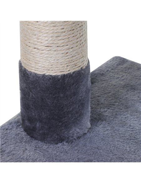 PawHut Cat Scratch Post with Bed Cat Tree for Indoor Cats Sisal Scratching Posts Hammock Kitty Activity Centre Grey - pic 147808 | FastDaddyshop