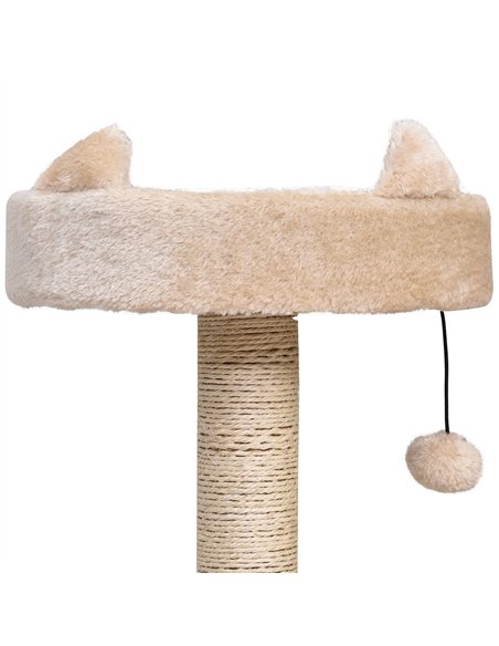 PawHut Cat Tree for Indoor Cats with Scratching Post Climbing Tower Kitty Activity Centre Condo Perch Jumping Platforms Beige 60 - pic 147844 | FastDaddyshop