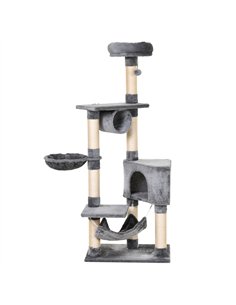 PawHut Cat Tree for Indoor Cats Condo Tower Multi-level Height 150CM  Kittens Activity Stand House with Toys & Various Scratchin