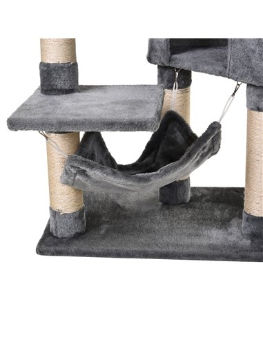 PawHut Cat Tree for Indoor Cats Condo Tower Multi-level Height 150CM  Kittens Activity Stand House with Toys & Various Scratchin