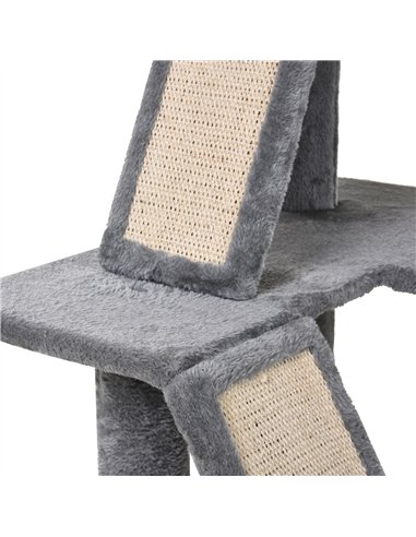 PawHut 130cm Cat Tree for Indoor Cats Activity Center with Condo Scratching Post Ladders Kitty Climbing Tower Relaxing Playing