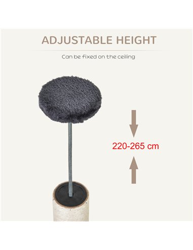 PawHut Floor to Ceiling Cat Tree for Indoor Cats Play Tower Climbing Activity Center Scratching Post Platforms Condo Adjustable 