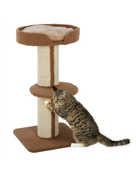 PawHut 91cm Cat Tower Scratching Posts Cat Tree for Indoor Cats Kitten Activity Centre Brown - pic 147899 | FastDaddyshop