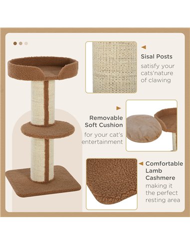 PawHut 91cm Cat Tower Scratching Posts Cat Tree for Indoor Cats Kitten Activity Centre Brown