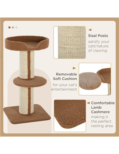 PawHut 91cm Cat Tower Scratching Posts Cat Tree for Indoor Cats Kitten Activity Centre Brown - pic 147903 | FastDaddyshop