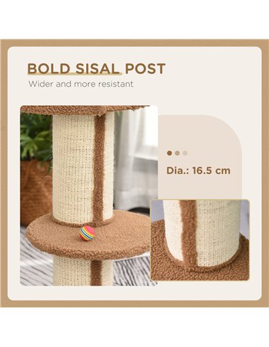 PawHut 91cm Cat Tower Scratching Posts Cat Tree for Indoor Cats Kitten Activity Centre Brown