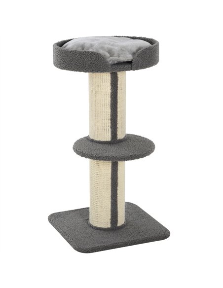 PawHut 91cm Cat Tower Scratching Posts Cat Tree for Indoor Cats Kitten Activity Centre Grey - pic 147908 | FastDaddyshop