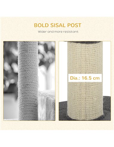 PawHut 91cm Cat Tower Scratching Posts Cat Tree for Indoor Cats Kitten Activity Centre Grey