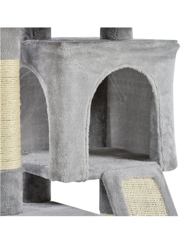 PawHut Cat Tree for Indoor Cats 83cm Cat Scratching Post Scratch Board Kitten Tower Climbing Frame Grey