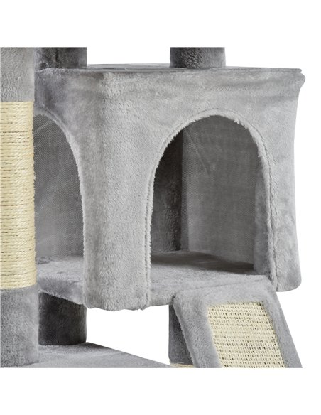 PawHut Cat Tree for Indoor Cats 83cm Cat Scratching Post Scratch Board Kitten Tower Climbing Frame Grey - pic 147925 | FastDaddyshop