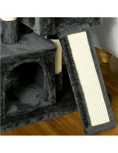 PawHut Cat Tree for Indoor Cats 83cm Cat Scratching Post Scratch Board Kitten Tower Climbing Frame Black