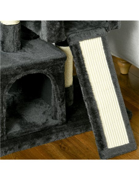 PawHut Cat Tree for Indoor Cats 83cm Cat Scratching Post Scratch Board Kitten Tower Climbing Frame Black - pic 147933 | FastDaddyshop