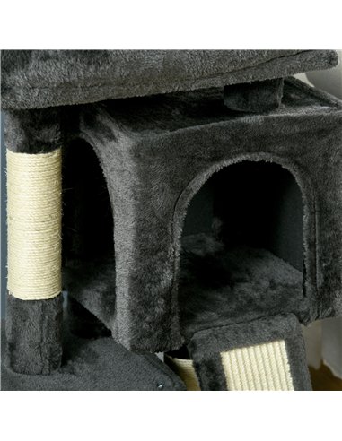 PawHut Cat Tree for Indoor Cats 83cm Cat Scratching Post Scratch Board Kitten Tower Climbing Frame Black