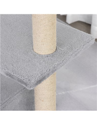 PawHut 96cm Cat Tree for Indoor Cats Condo Sisal Scratching Post Cat Tower Kitten Play House Dangling Ball Activity Center Furni