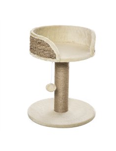 PawHut Cat Tree Cat Scratching Post for Indoor Cats Kitten Play Tower Activity Centre Climbing Stand with Dangling Ball Beige