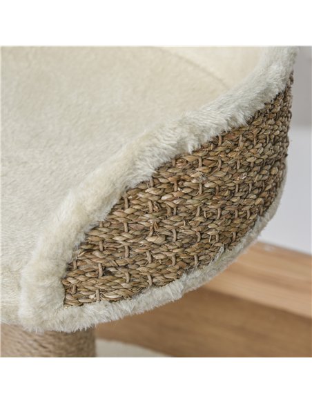 PawHut Cat Tree Cat Scratching Post for Indoor Cats Kitten Play Tower Activity Centre Climbing Stand with Dangling Ball Beige - pic 147950 | FastDaddyshop