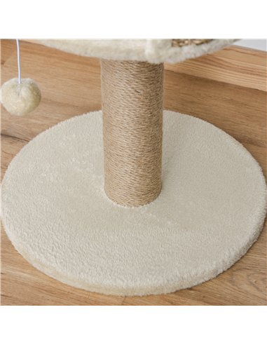 PawHut Cat Tree Cat Scratching Post for Indoor Cats Kitten Play Tower Activity Centre Climbing Stand with Dangling Ball Beige