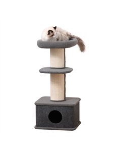 PawHut 96cm Cat Tree for Indoor Cats Kitten Tower Multi level Activity Center Pet Furniture with Sisal Scratching Post Condo Rem