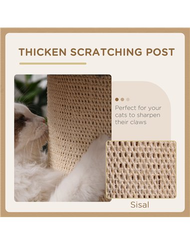 PawHut 96cm Cat Tree for Indoor Cats Kitten Tower Multi level Activity Center Pet Furniture with Sisal Scratching Post Condo Rem