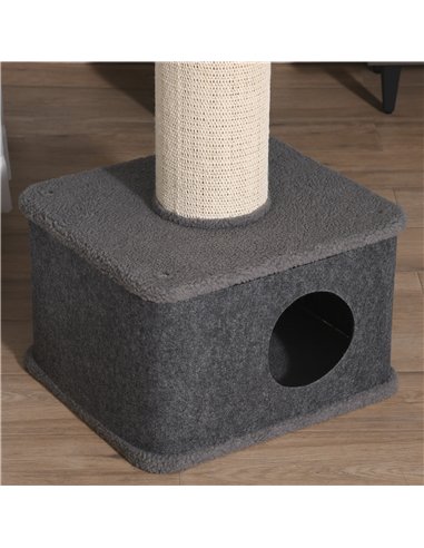 PawHut 96cm Cat Tree for Indoor Cats Kitten Tower Multi level Activity Center Pet Furniture with Sisal Scratching Post Condo Rem