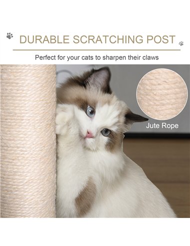 PawHut Cat Tree for Indoor Cats Kitten Tower Multi-level Activity Centre Pet Furniture with Scratching Post Condo Hanging Ropes 
