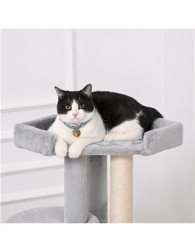 PawHut Cat Tree for Indoor Cats Kitten Tower Multi-level Activity Centre Pet Furniture with Scratching Post Condo Hanging Ropes 
