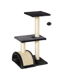 PawHut 72cm Cat Tree with Scratching Post, Pad for Indoor Cats - Black