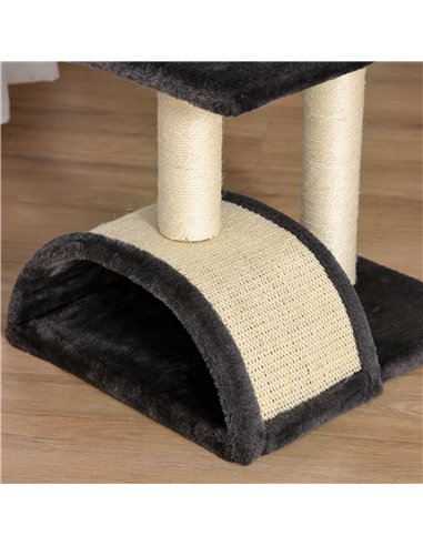 PawHut 72cm Cat Tree with Scratching Post, Pad for Indoor Cats - Black