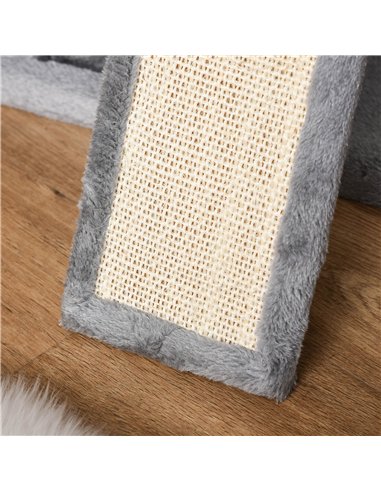 PawHut Cat Tree Tower for Indoor Cats, 111cm Kitten Activity Centre with Scratching Post Pad Hammock Condo Bed Ball Toy, Grey