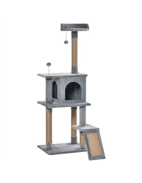 PawHut Cat Tree Tower for Indoor Cats 142cm Climbing Kitten Activity Center with Jute Scratching Post  Board Perch Roomy Condo R - pic 148061 | FastDaddyshop