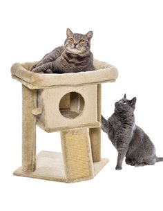 PawHut Cat Tree Tower for Indoor Cats Cat Scratching Post Climbing Activity Centre w/Jute Scratching Pad, Toy Ball, Cat House - 