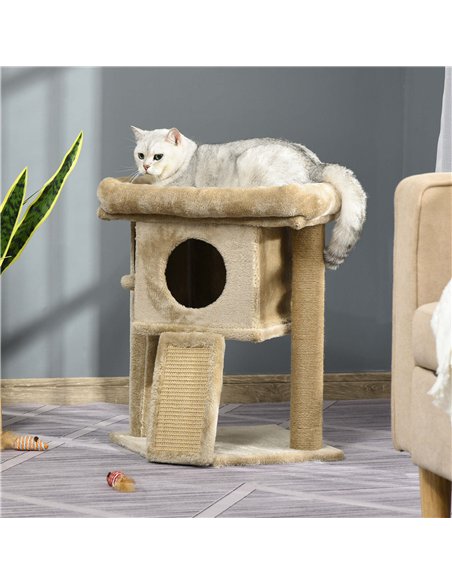 PawHut Cat Tree Tower for Indoor Cats Cat Scratching Post Climbing Activity Centre w/Jute Scratching Pad, Toy Ball, Cat House -  - pic 148071 | FastDaddyshop
