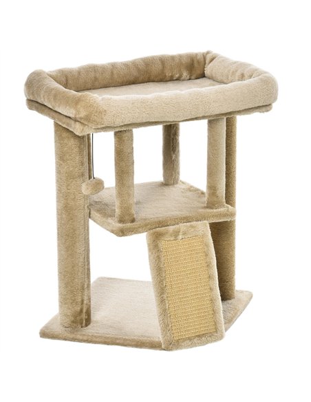 PawHut Cat Tree Tower for Indoor Cats Cat Scratching Post Climbing Activity Centre w/Jute Scratching Pad, Toy Ball, Cat House -  - pic 148077 | FastDaddyshop