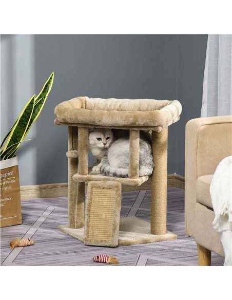 PawHut Cat Tree Tower for Indoor Cats Cat Scratching Post Climbing Activity Centre w/Jute Scratching Pad, Toy Ball, Cat House -  - pic 148078 | FastDaddyshop