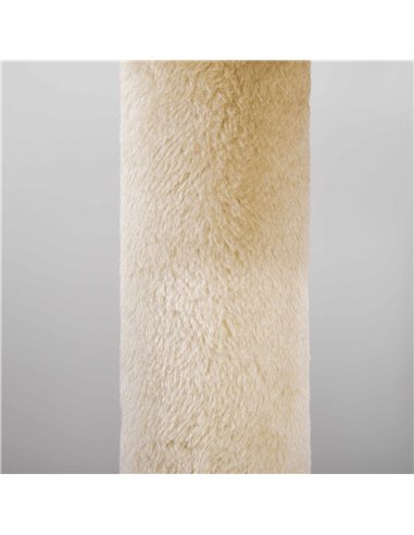 PawHut 104 cm Cat Tree, Cat Condo Tree Tower, Cat Activity Centre with Scratching Posts, Plush Perch, Hanging Ball - Cream White