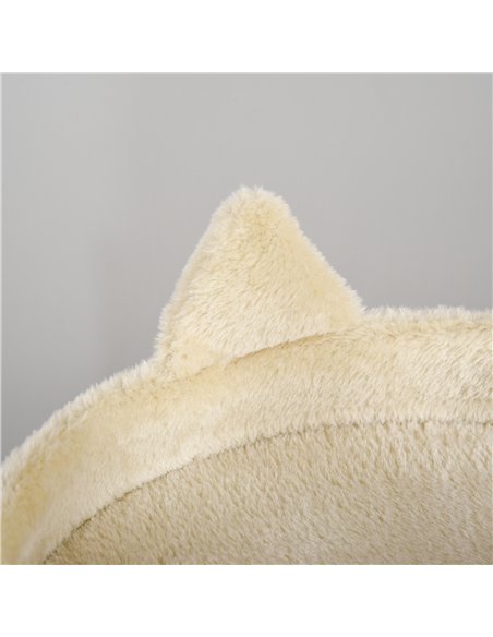 PawHut 104 cm Cat Tree, Cat Condo Tree Tower, Cat Activity Centre with Scratching Posts, Plush Perch, Hanging Ball - Cream White - pic 148096 | FastDaddyshop